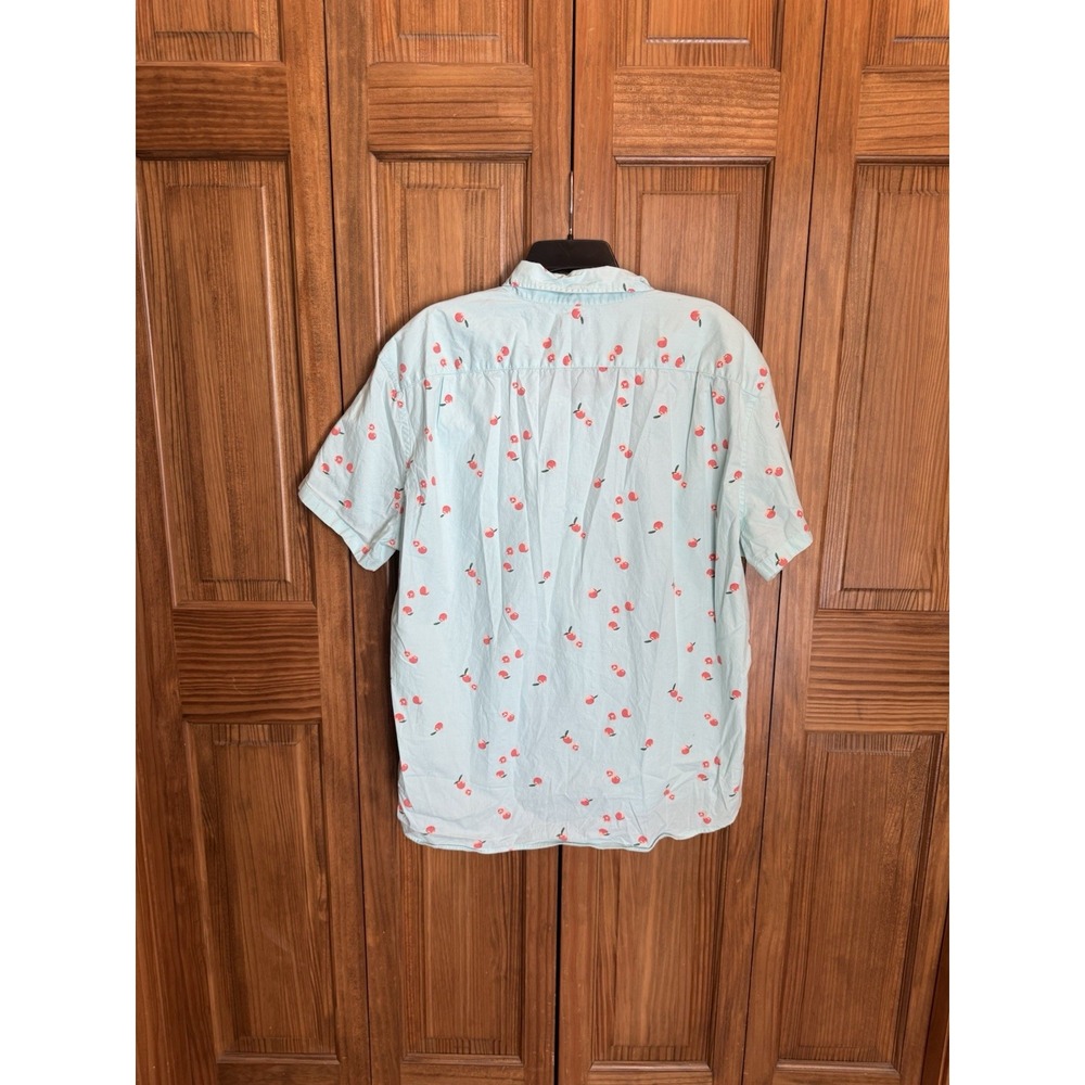 J.Crew Men's Shirt XXL Blue Cherry Print Slim Fit Short Sleeve Resort Preppy - Picture 8 of 9